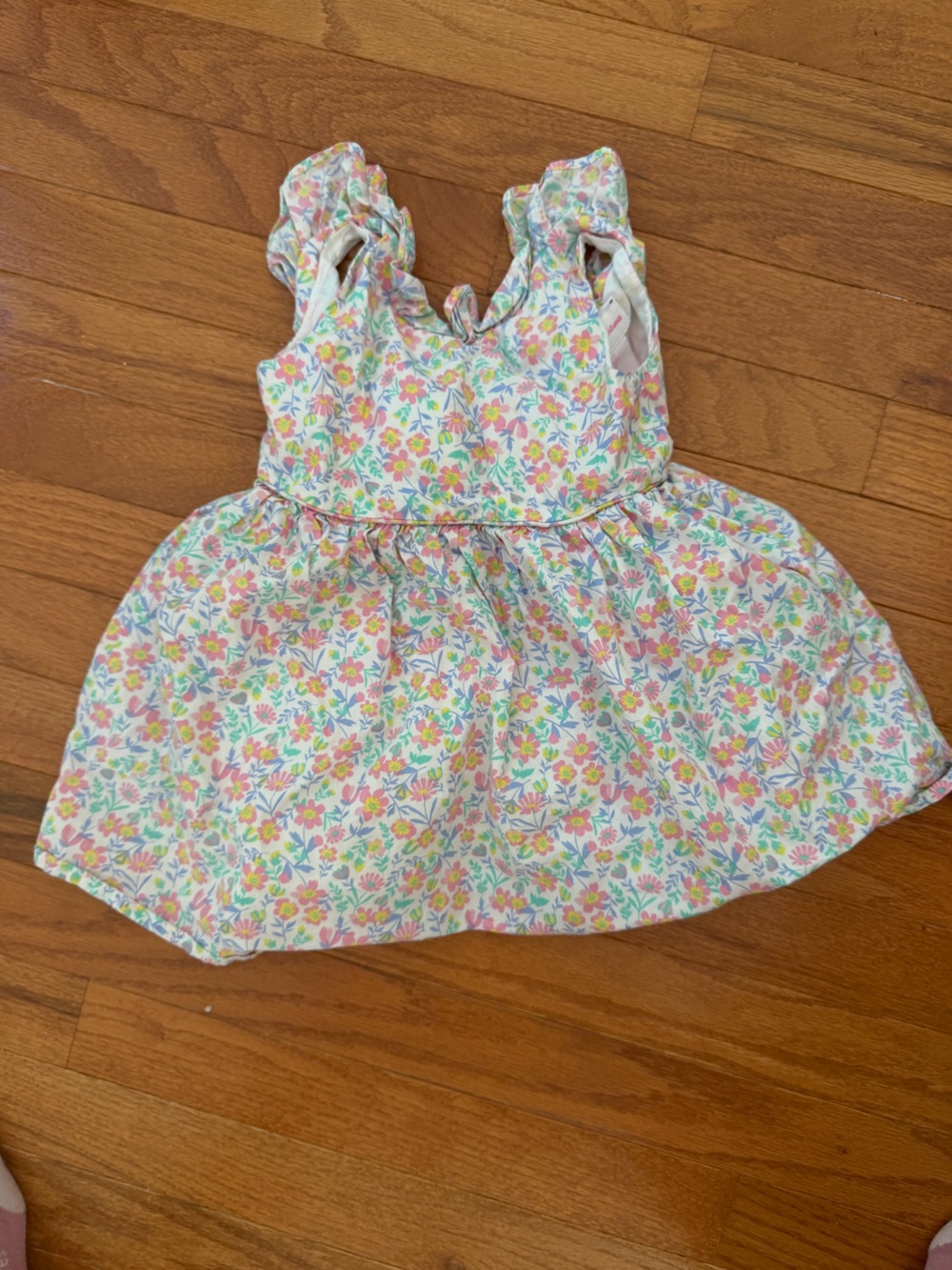 Tommy Bahama Girls Floral Ruffle Sleeve Dress - Pink, Yellow, Green, Blue
